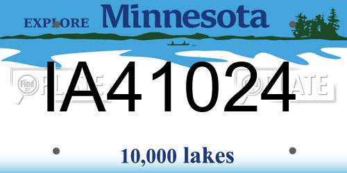IA41024 Minnesota License Plate