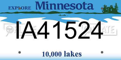 IA41524 Minnesota License Plate