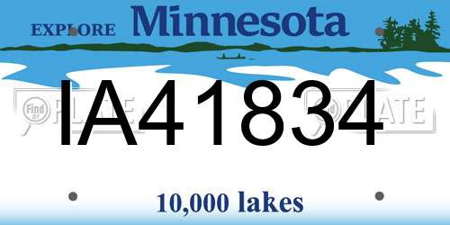 IA41834 Minnesota License Plate