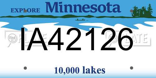 IA42126 Minnesota License Plate