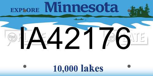 IA42176 Minnesota License Plate