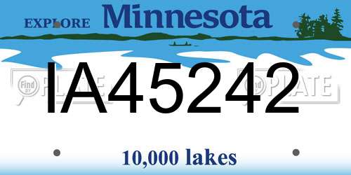 IA45242 Minnesota License Plate