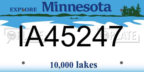 IA45247 Minnesota License Plate