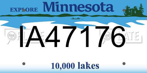 IA47176 Minnesota License Plate