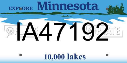 IA47192 Minnesota License Plate