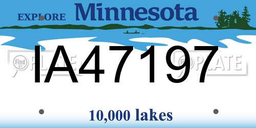 IA47197 Minnesota License Plate