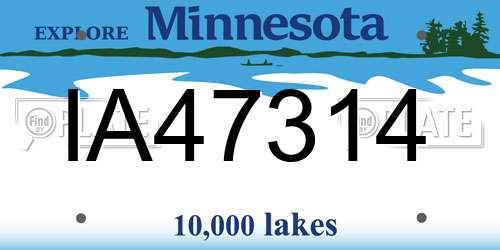 IA47314 Minnesota License Plate