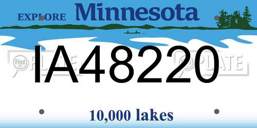 IA48220 Minnesota License Plate