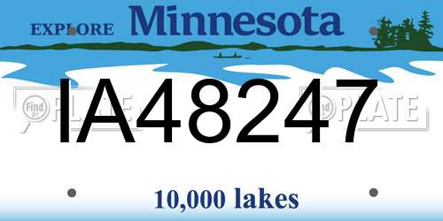 IA48247 Minnesota License Plate