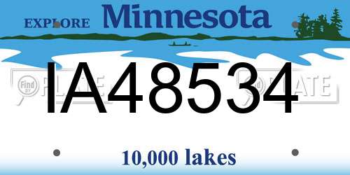 IA48534 Minnesota License Plate