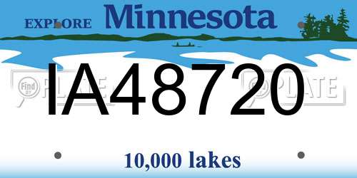 IA48720 Minnesota License Plate