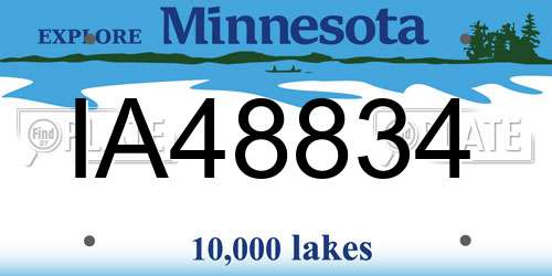 IA48834 Minnesota License Plate