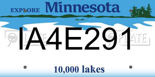 IA4E291 Minnesota License Plate
