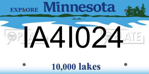 IA4I024 Minnesota License Plate
