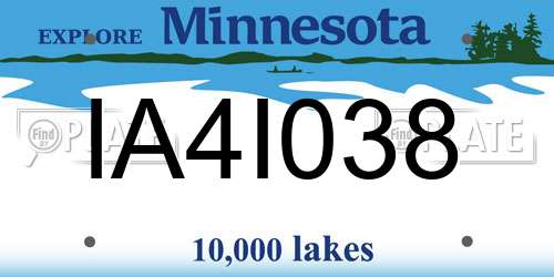 IA4I038 Minnesota License Plate