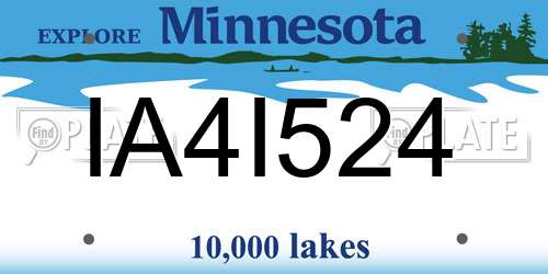 IA4I524 Minnesota License Plate