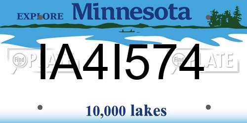IA4I574 Minnesota License Plate