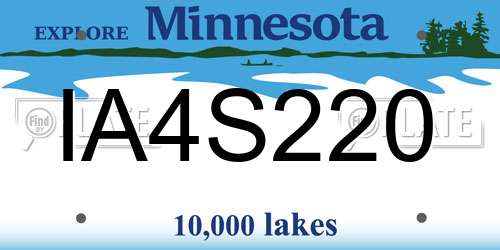 IA4S220 Minnesota License Plate