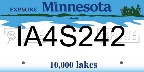 IA4S242 Minnesota License Plate