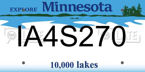 IA4S270 Minnesota License Plate