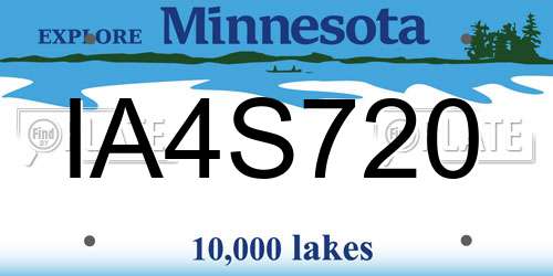 IA4S720 Minnesota License Plate