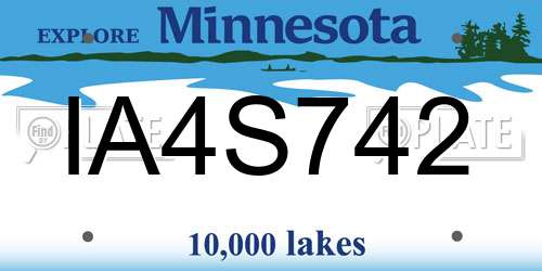 IA4S742 Minnesota License Plate