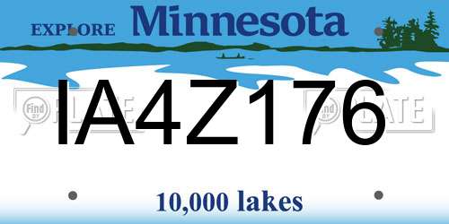 IA4Z176 Minnesota License Plate