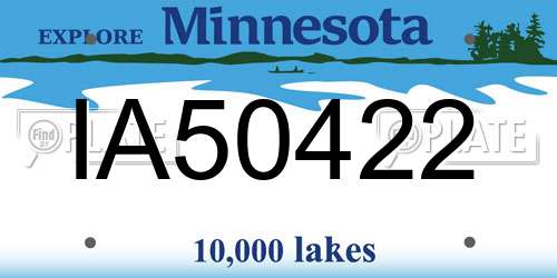 IA50422 Minnesota License Plate