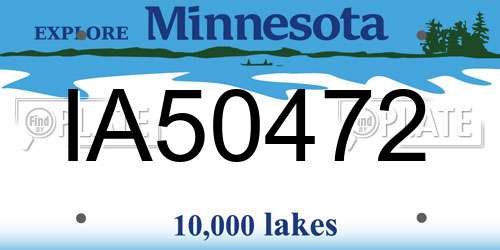IA50472 Minnesota License Plate