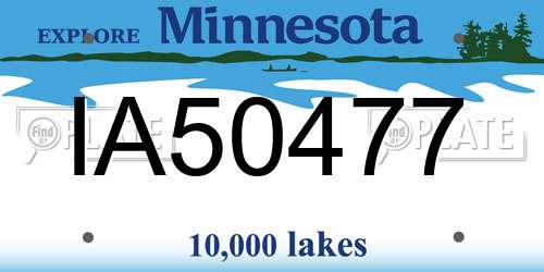 IA50477 Minnesota License Plate
