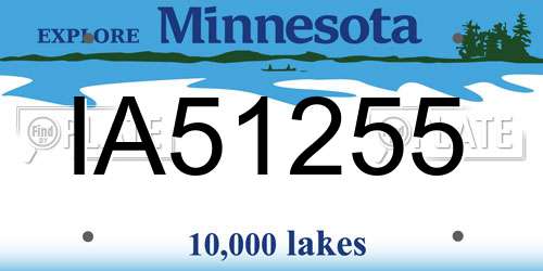 IA51255 Minnesota License Plate