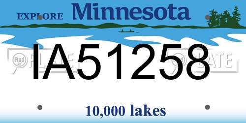 IA51258 Minnesota License Plate