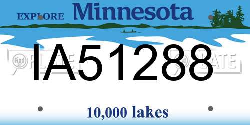 IA51288 Minnesota License Plate