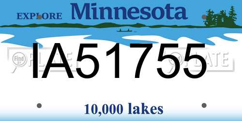 IA51755 Minnesota License Plate
