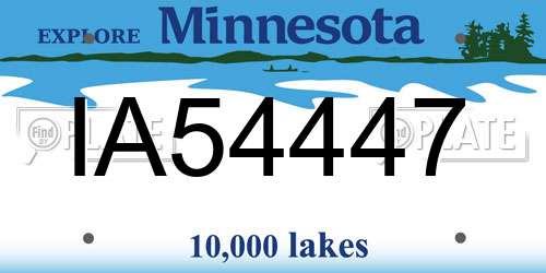 IA54447 Minnesota License Plate