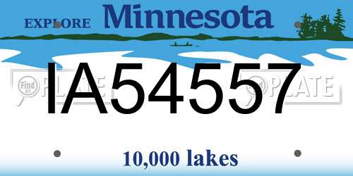 IA54557 Minnesota License Plate