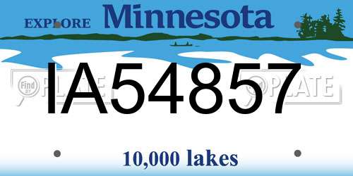 IA54857 Minnesota License Plate