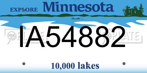 IA54882 Minnesota License Plate