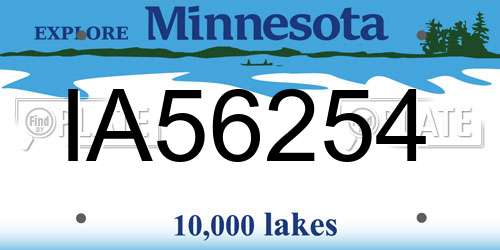 IA56254 Minnesota License Plate