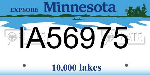 IA56975 Minnesota License Plate
