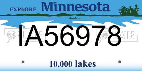 IA56978 Minnesota License Plate