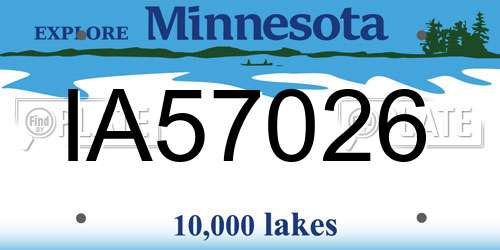 IA57026 Minnesota License Plate