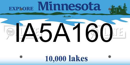 IA5A160 Minnesota License Plate