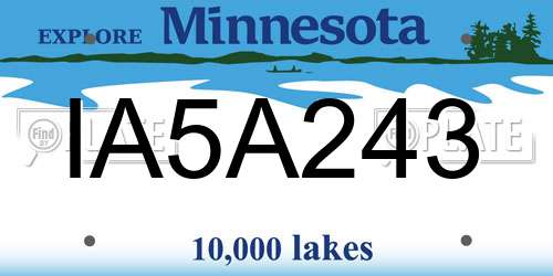 IA5A243 Minnesota License Plate