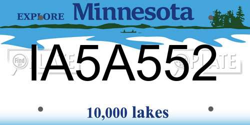 IA5A552 Minnesota License Plate