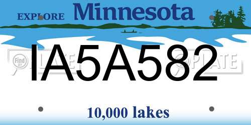 IA5A582 Minnesota License Plate