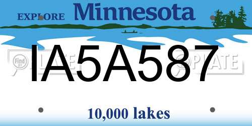 IA5A587 Minnesota License Plate