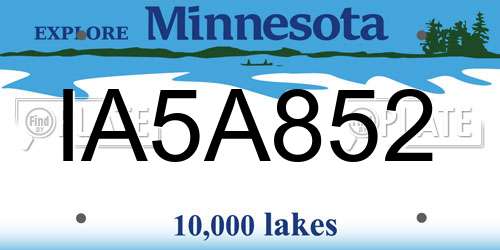 IA5A852 Minnesota License Plate