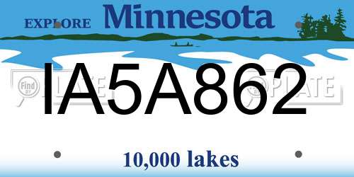 IA5A862 Minnesota License Plate