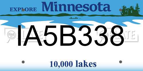 IA5B338 Minnesota License Plate